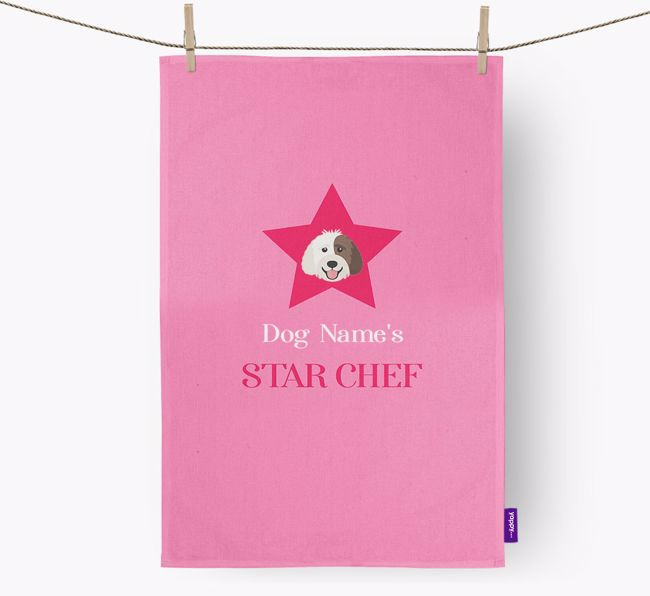 '{dogsName}'s Star Chef' - Personalised {breedFullName} Tea Towel